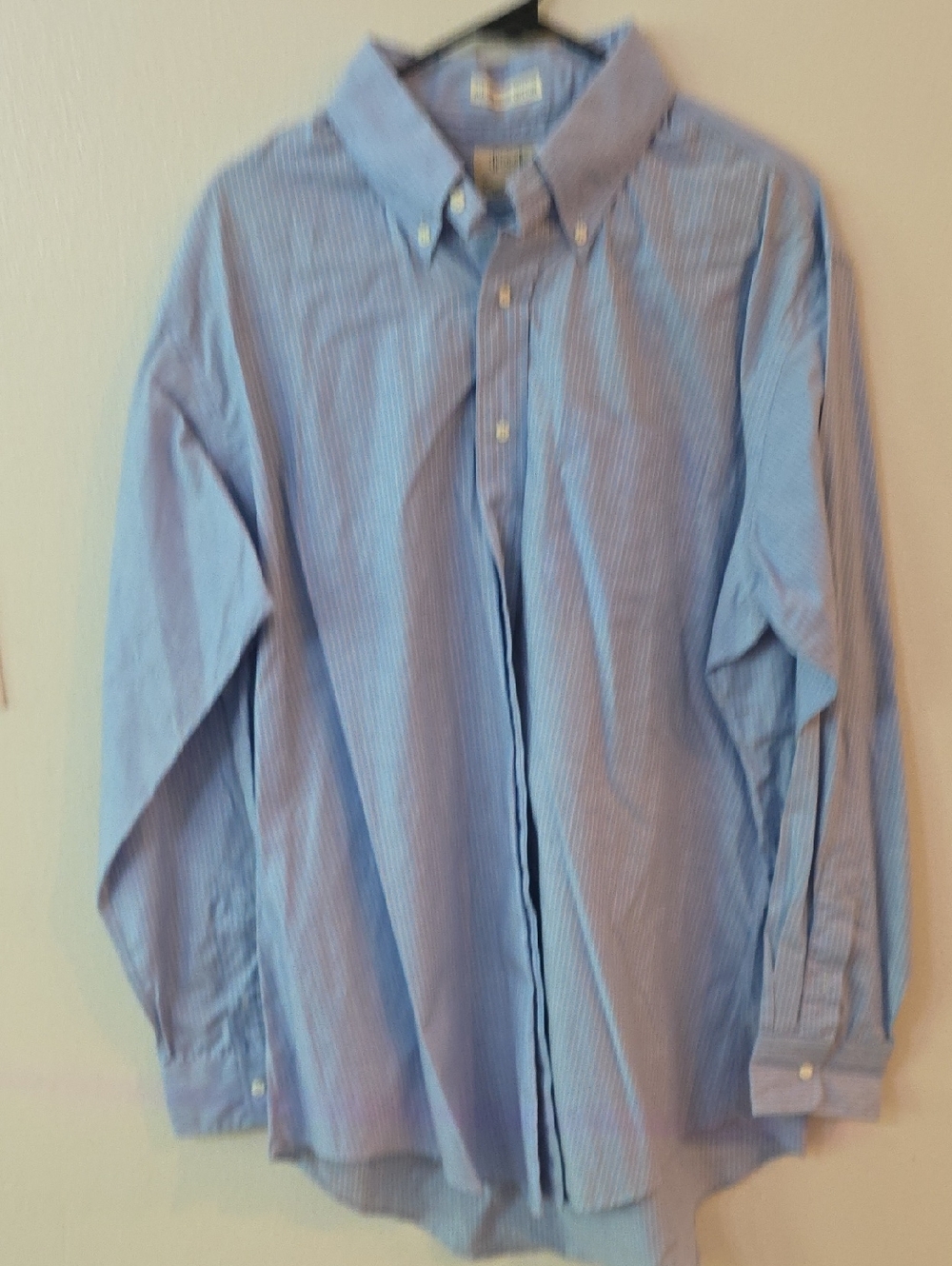Vintage Gitman Bros. 17 1/2 34 Classic Blue Stripe Button-Down Men's Shirt